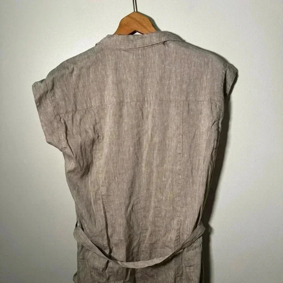 NWOT CREAM earthy  tone linen blend dress 42/XL - Picture 4 of 10